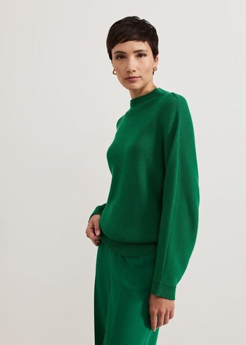 Phase Eight Jess Textured Funnel Neck Knitwear Green Australia | QI2583964